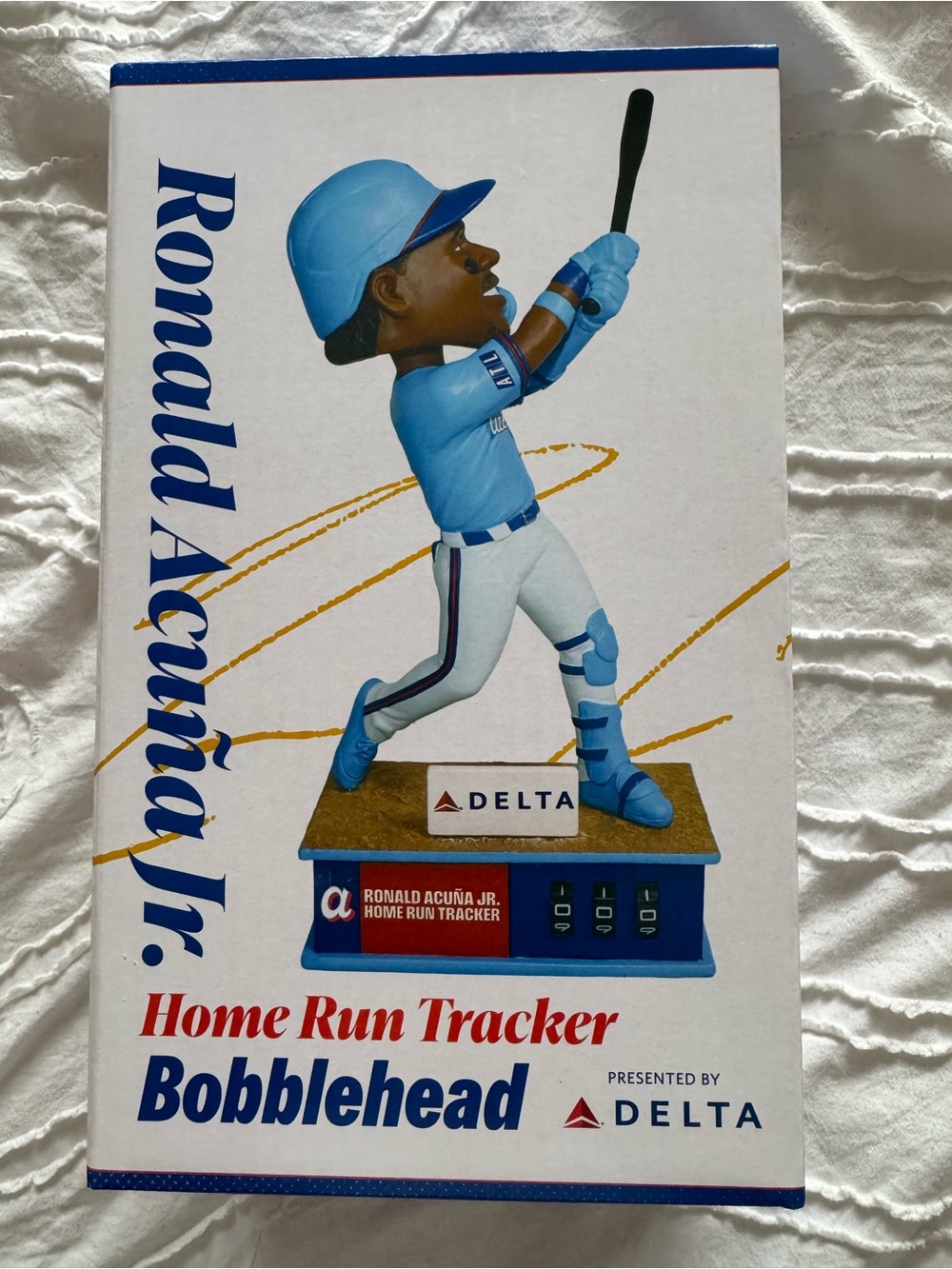 Ronald Acuña Jr. Light Blue Home Run Tracker Bobblehead - Delta